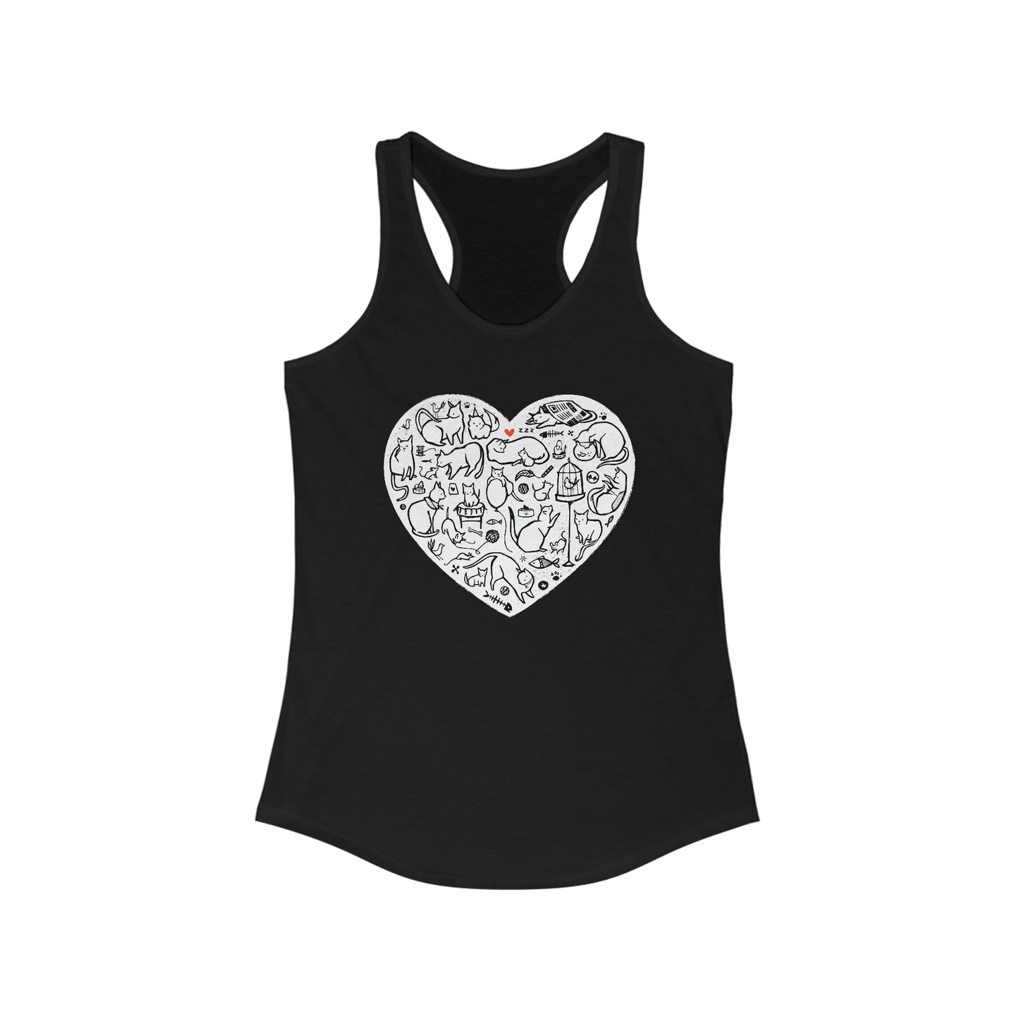 Cat Heart Women's Racerback Tank Top