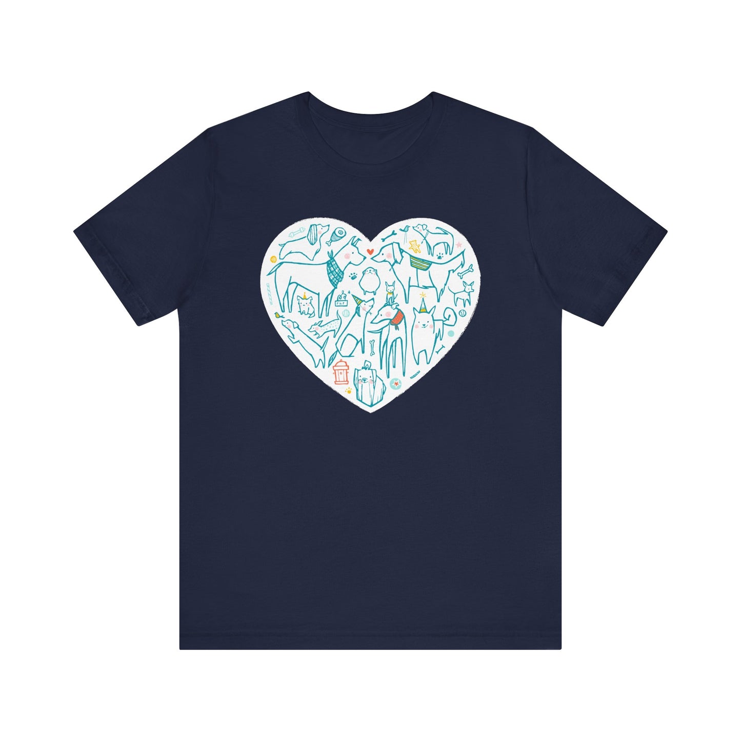 Colorful Dog Heart Tee — A Must-Have for Dog Lovers!