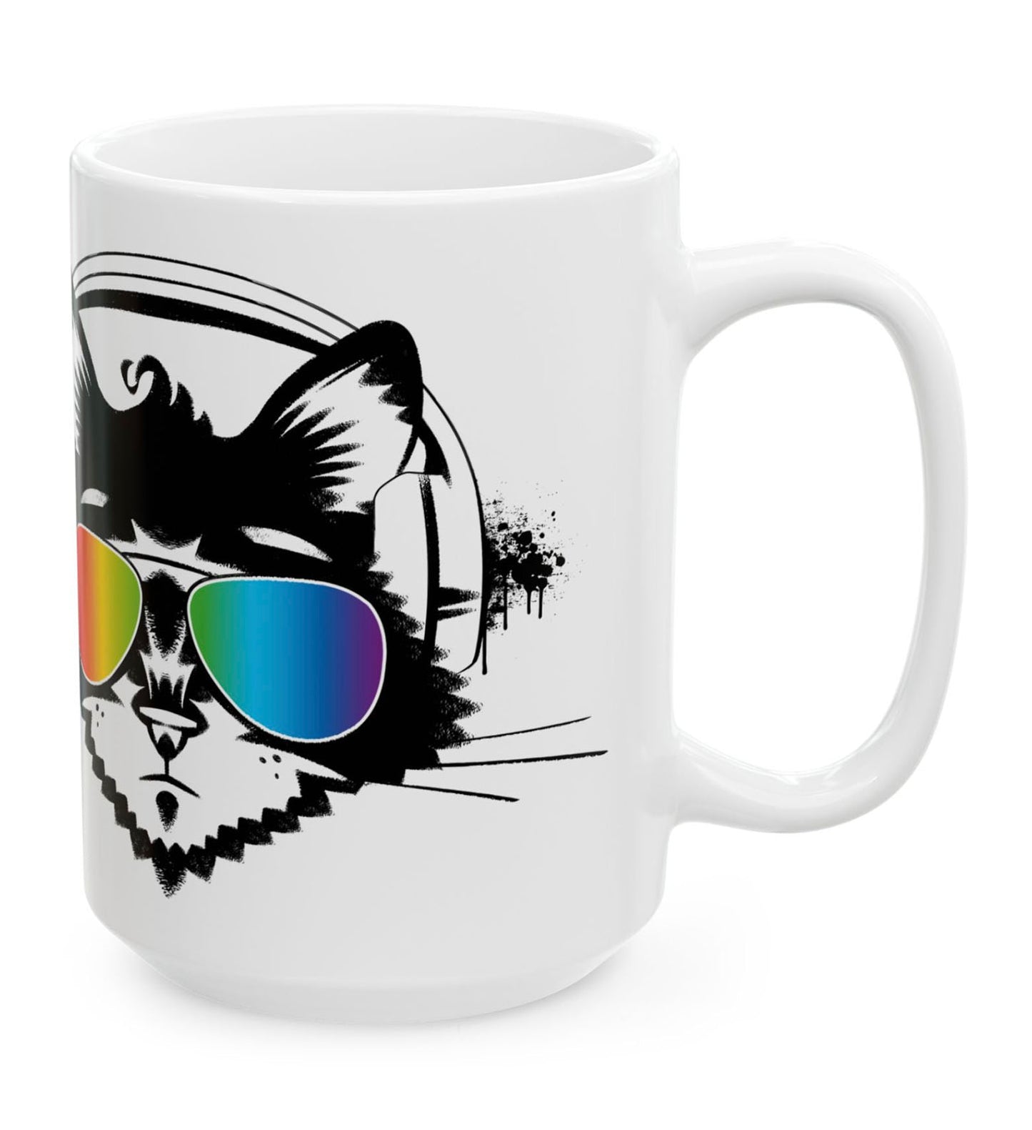 Music Cat Ceramic Mug 15oz