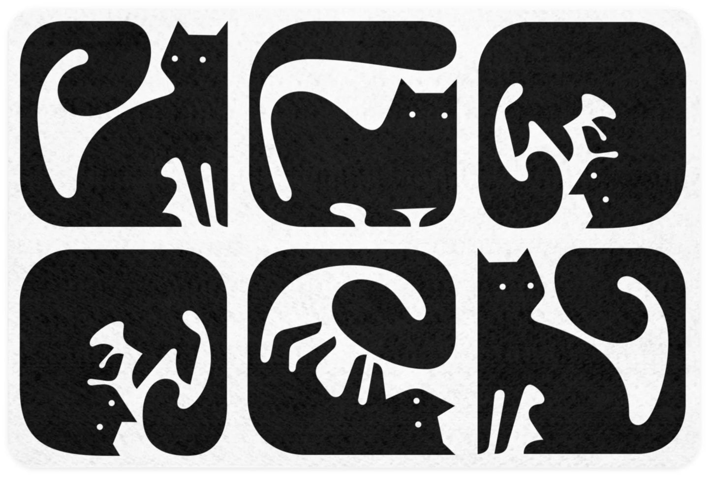 Cats Graphic Pet Food Mat (12x18)