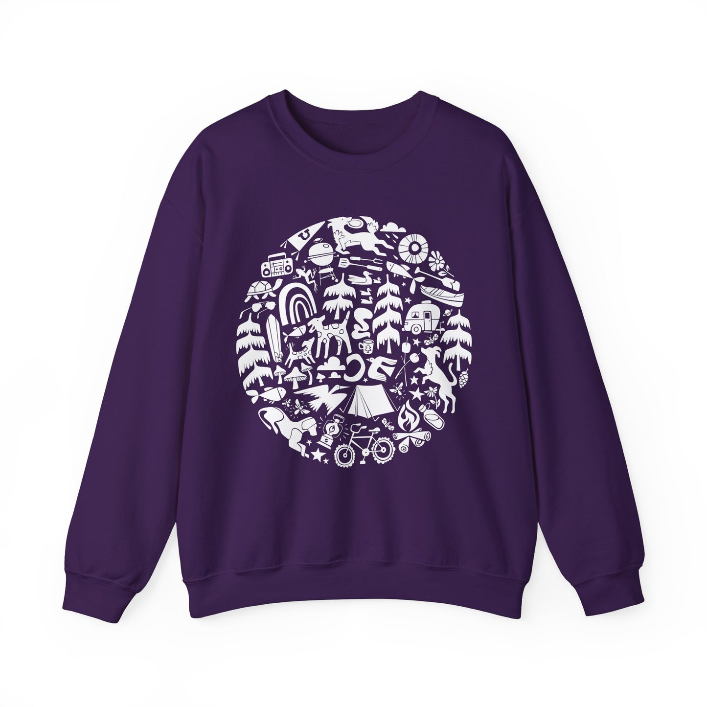 Camping Dogs Women's Heavy Blend Crewneck Sweatshirt