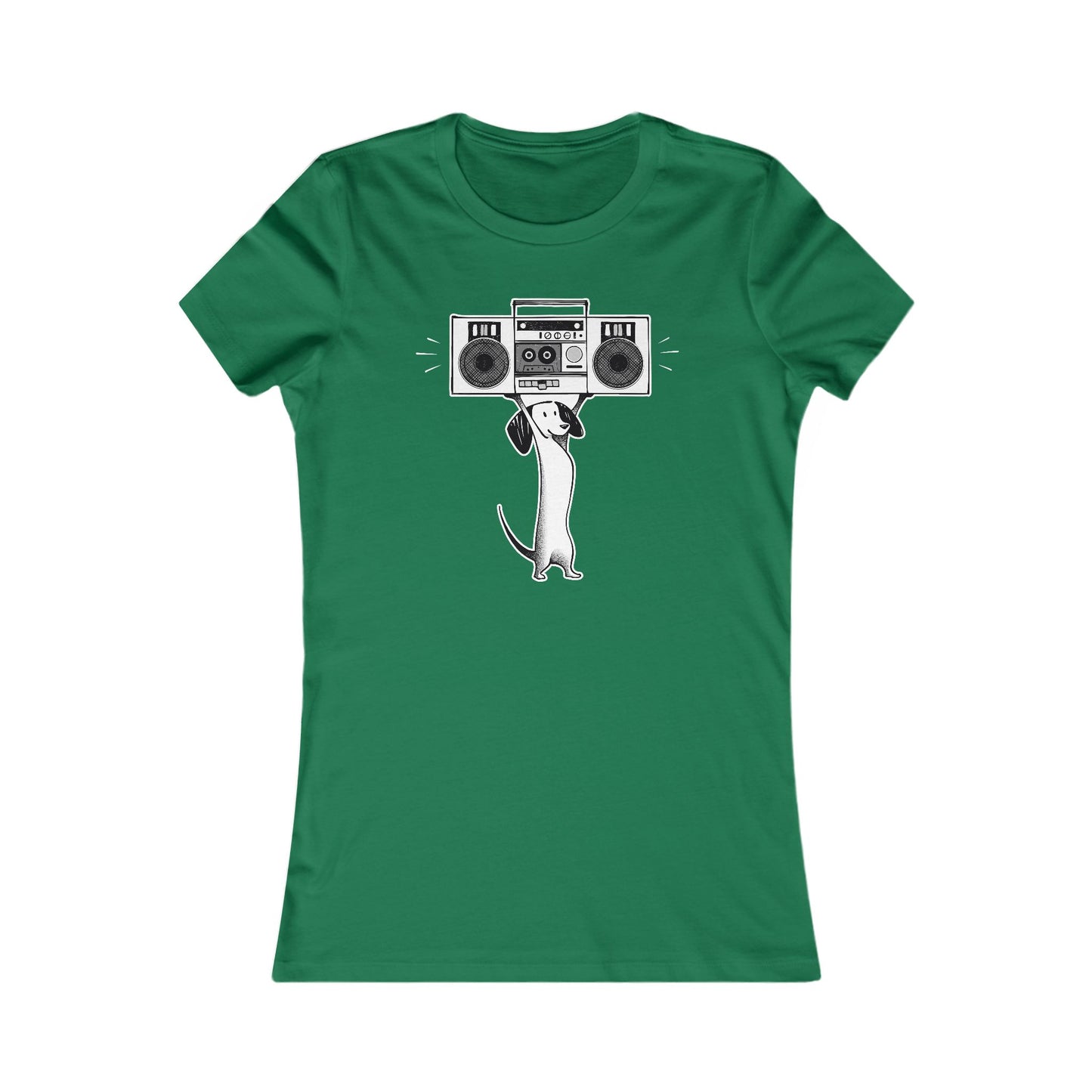 Boombox Dog Women's Fitted Tee