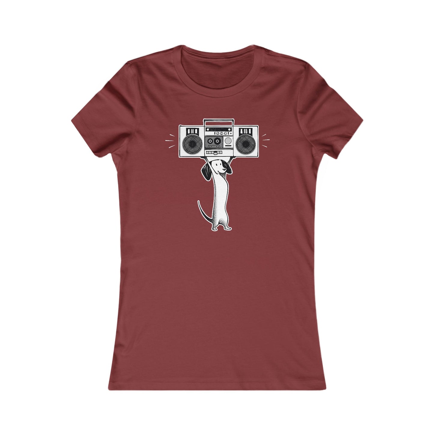 Boombox Dog Women's Fitted Tee