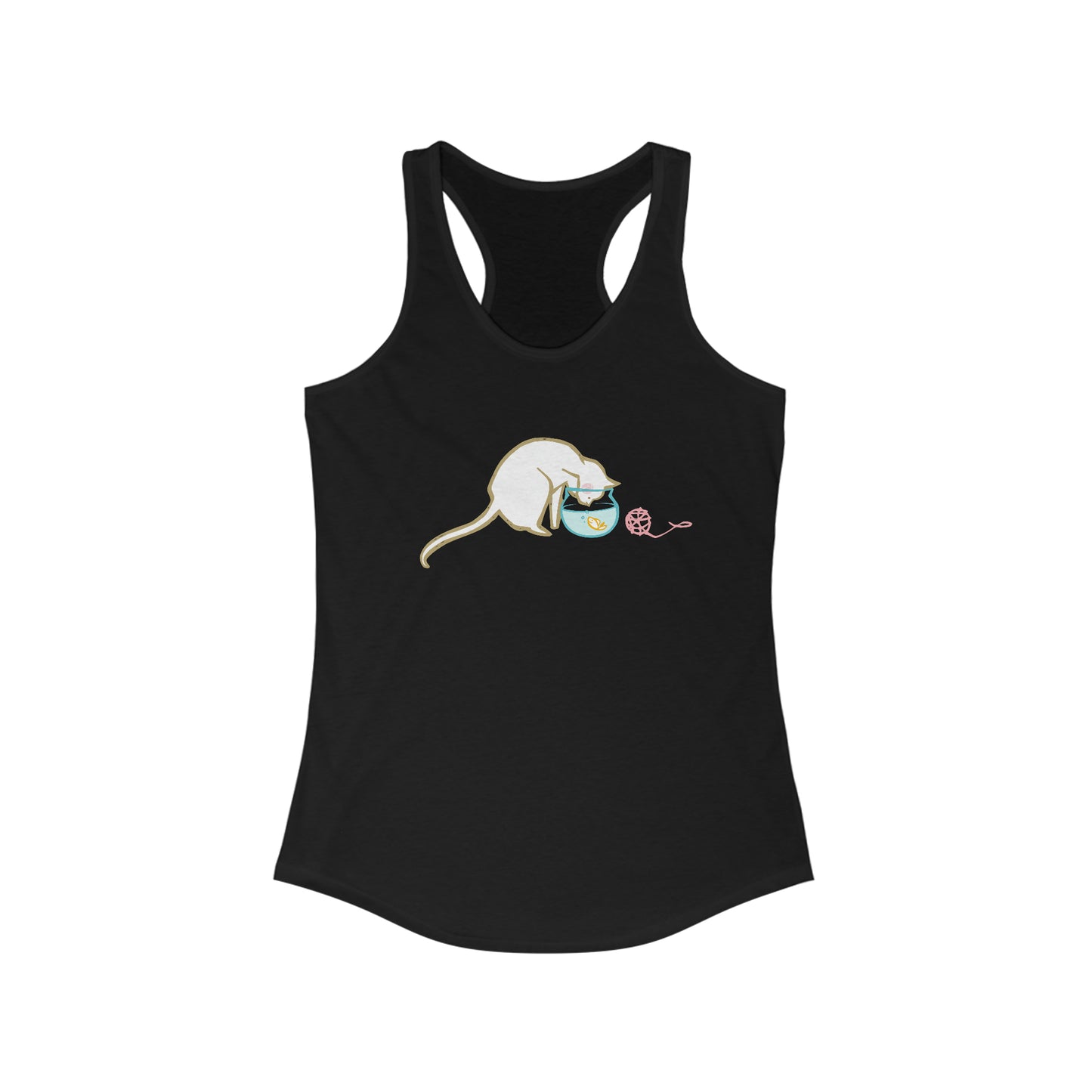 Cat & Fishbowl Women's Racerback Tank Top