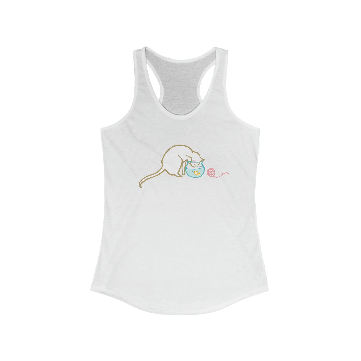 Cat & Fishbowl Women's Racerback Tank Top
