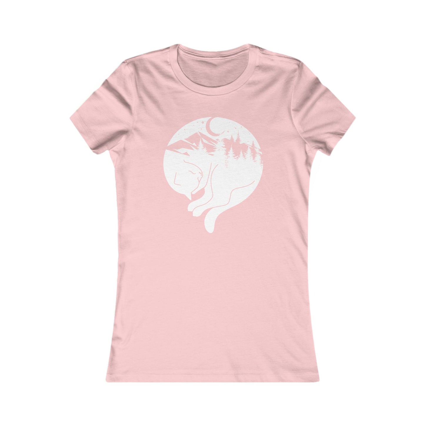 Sleeping Mountain Cat Women's Fitted Tee