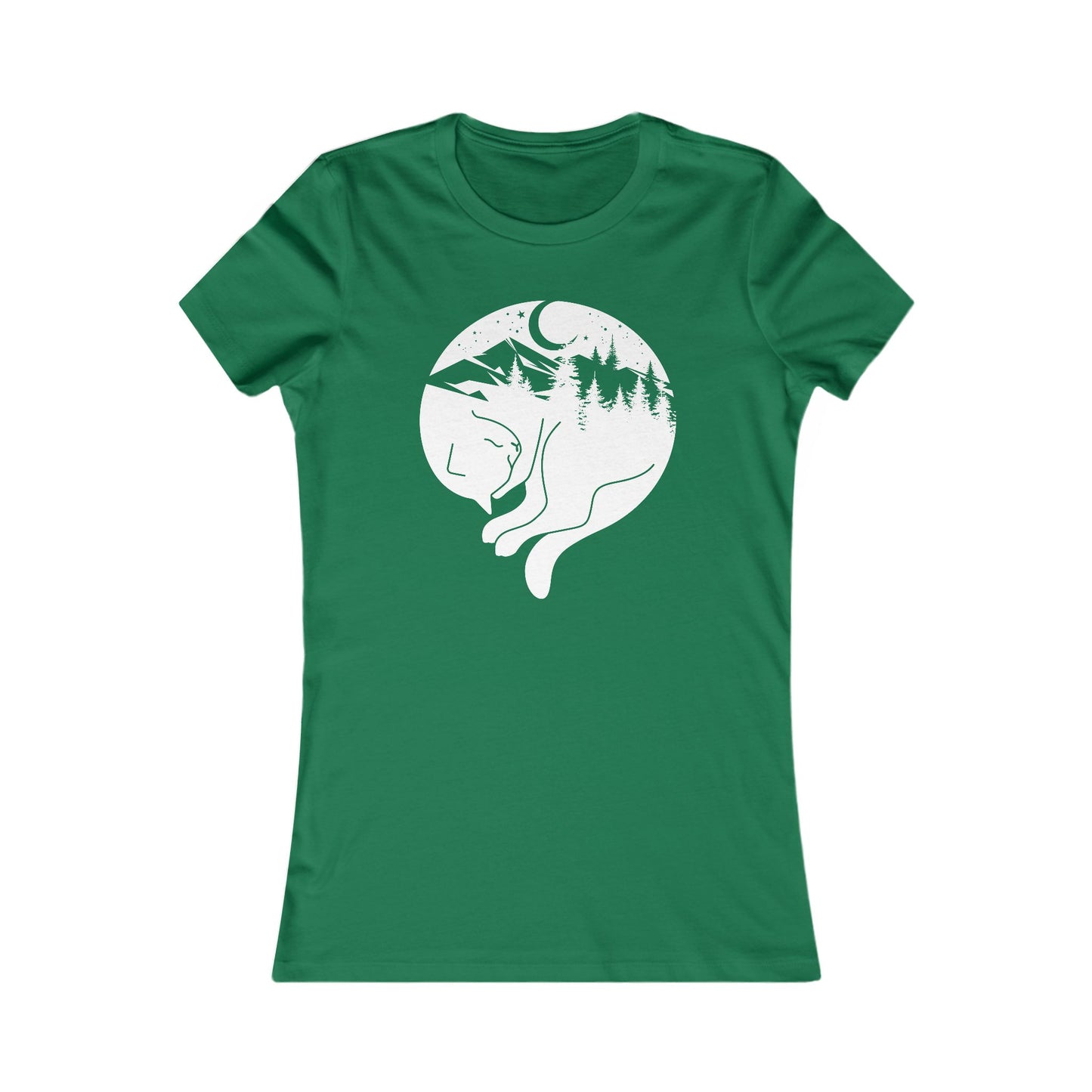 Sleeping Mountain Cat Women's Fitted Tee