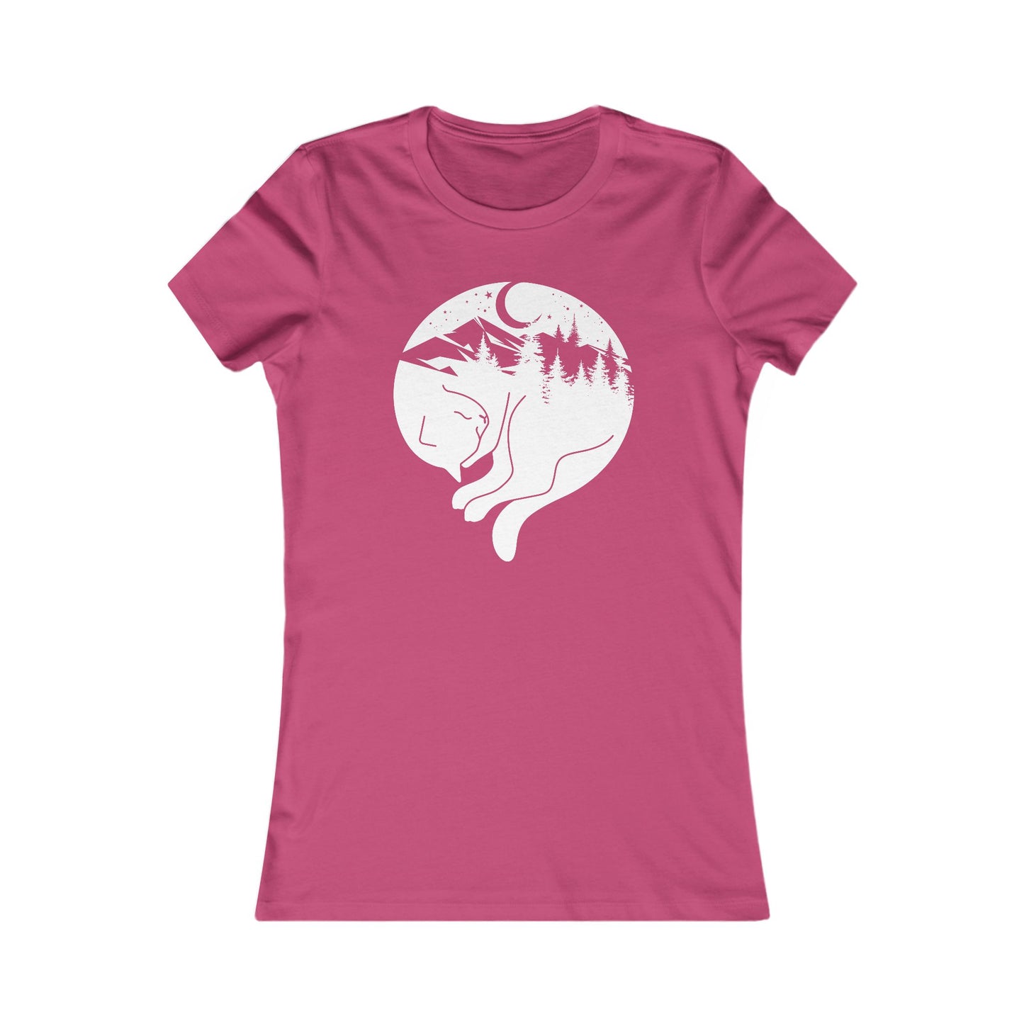 Sleeping Mountain Cat Women's Fitted Tee