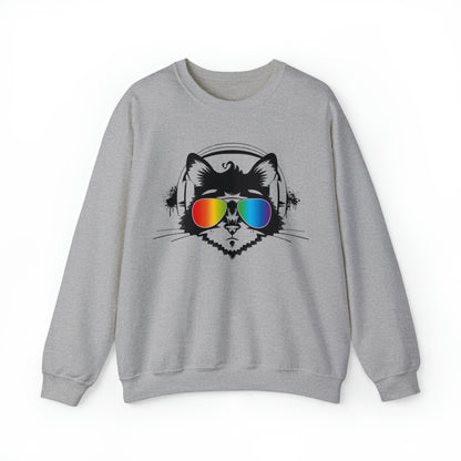 Music Cat Heavy Blend Crewneck Sweatshirt
