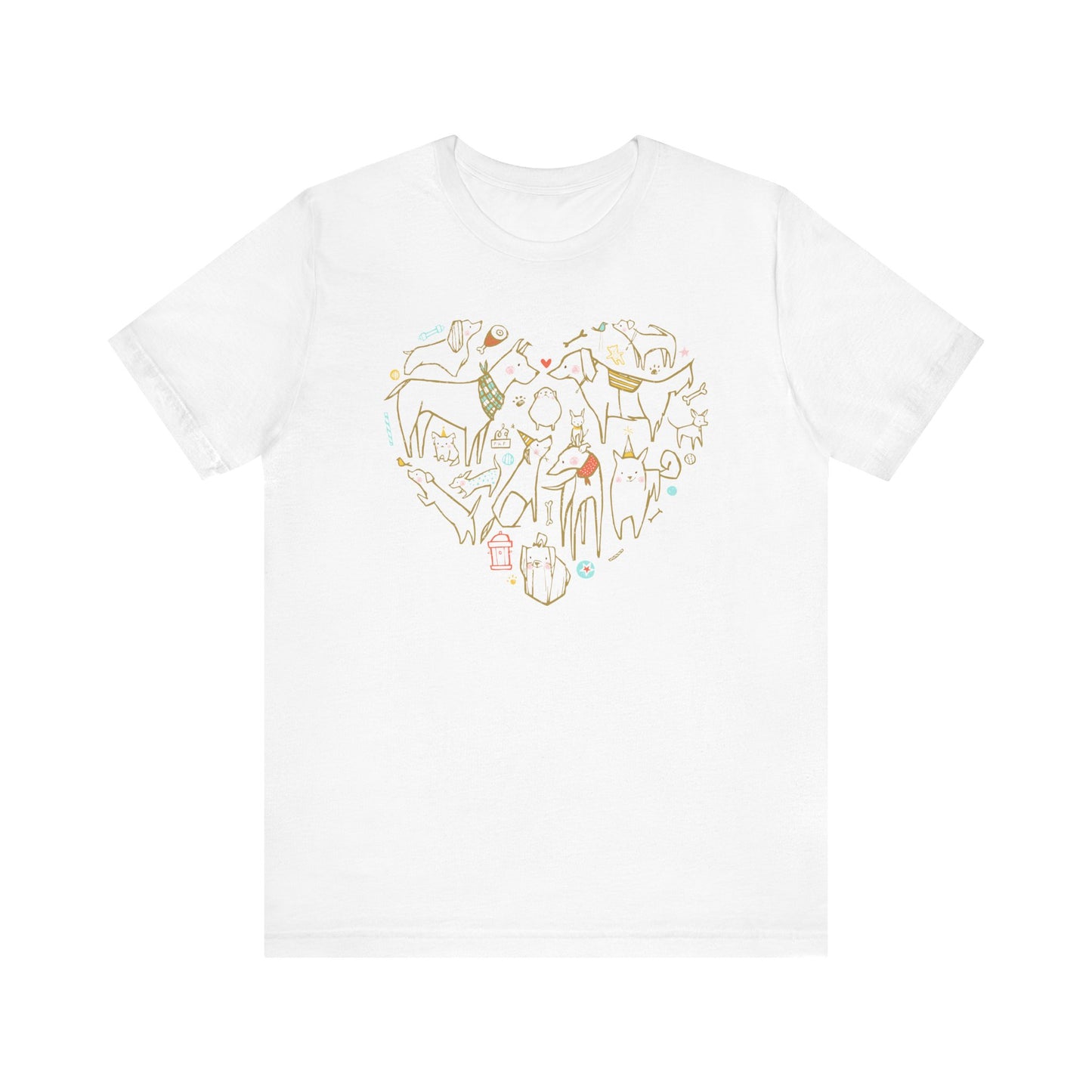 Colorful Dog Heart Tee — A Must-Have for Dog Lovers!