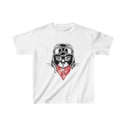Motorcycle Cat Kid’s Heavy Cotton Graphic Tee