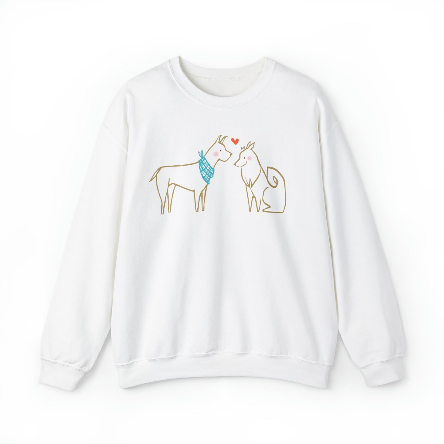 Two Dogs in Love Women's Heavy Blend Crewneck Sweatshirt