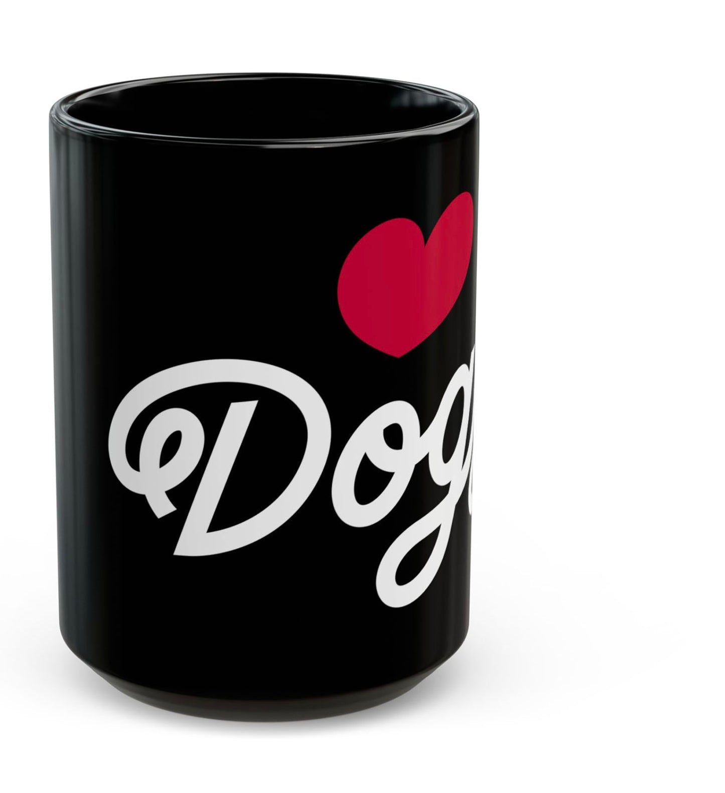 Love Dogs Script 15oz Black Mug