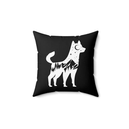 Mountain Dog Spun Polyester Square Pillow