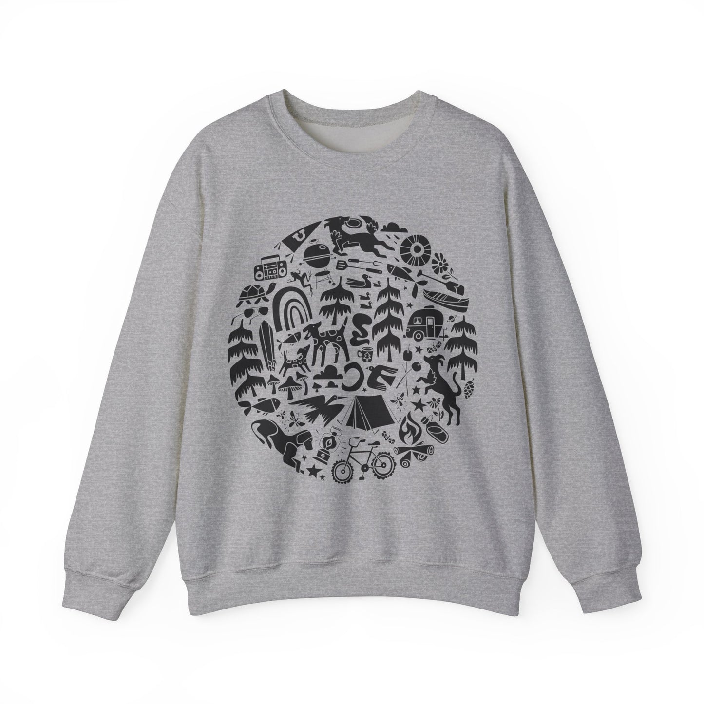 Camping Dogs Men's Heavy Blend Crewneck Sweatshirt