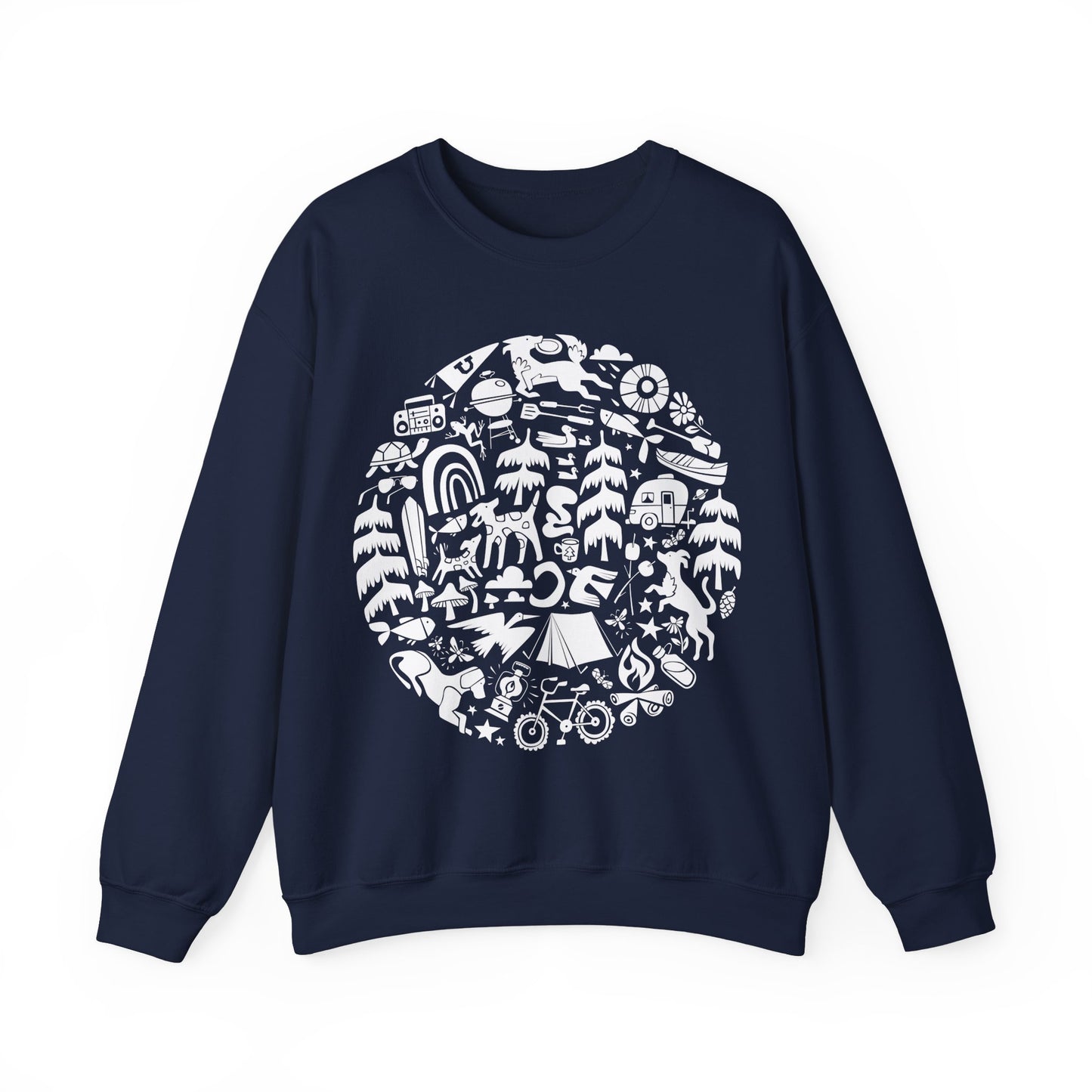 Camping Dogs Men's Heavy Blend Crewneck Sweatshirt