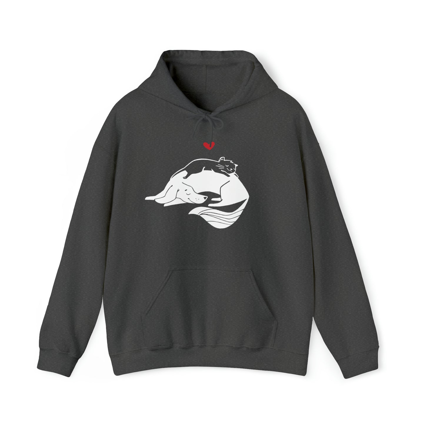 Dog & Cat Cuddling Women's Hooded Sweatshirt