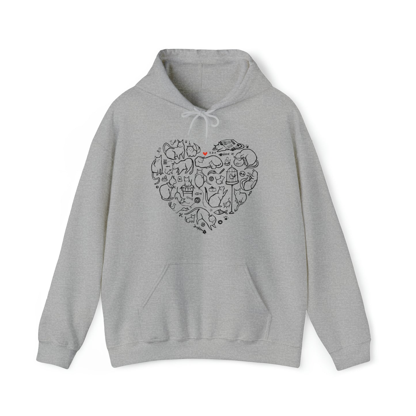 Cat Heart Women's Hooded Sweatshirt