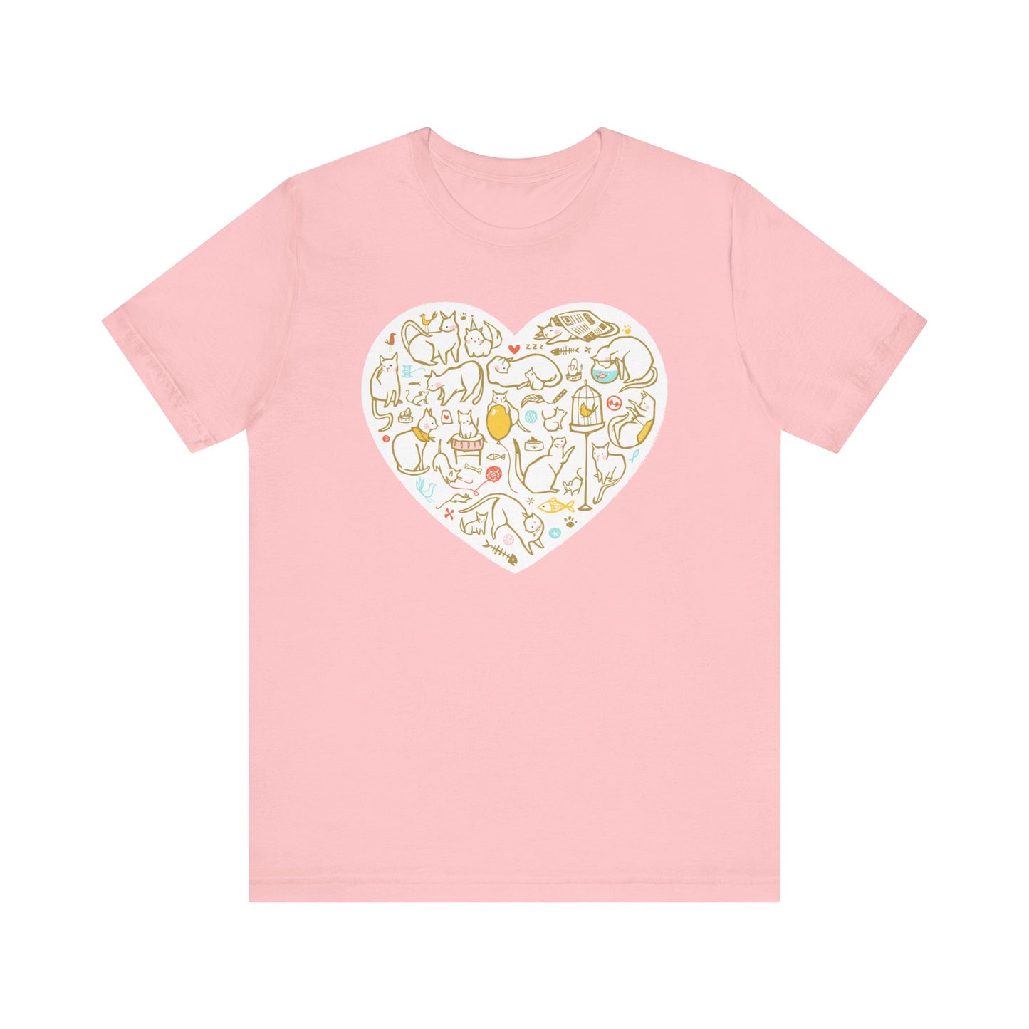 Colorful Cat Heart Tee — The Purrfect Shirt for Cat Lovers!