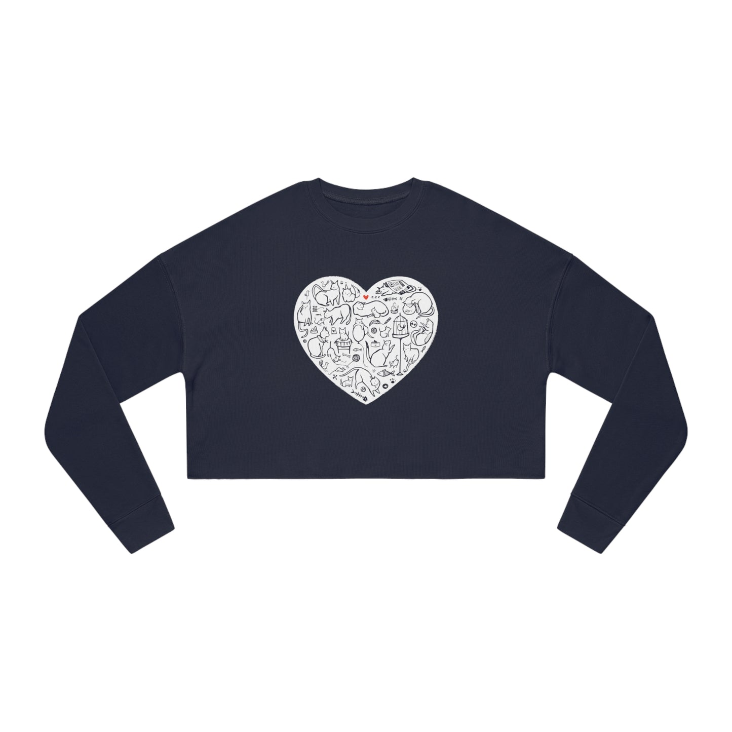 Cat Heart Women's Cropped Sweatshirt