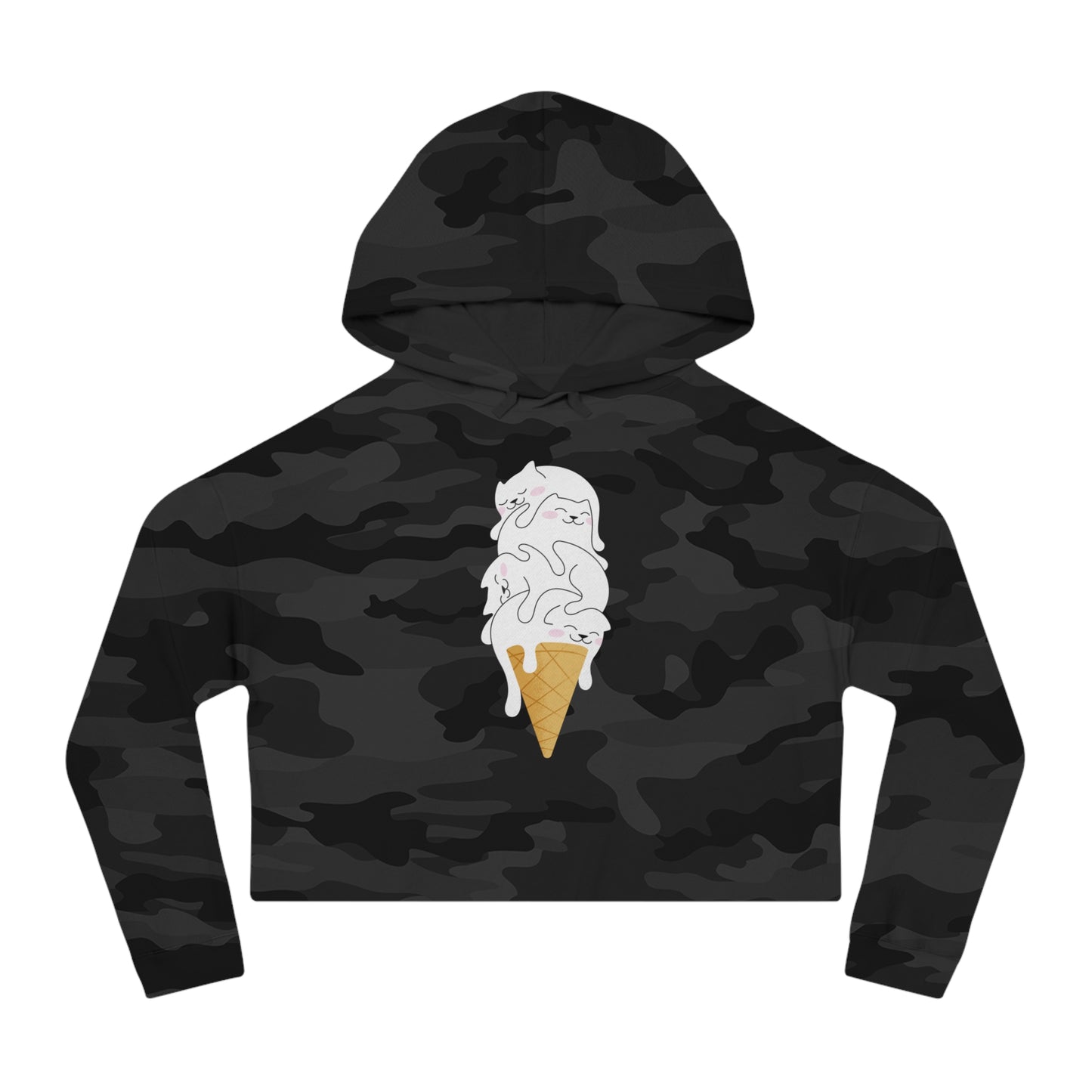Kitty Cone Women’s Cropped Hooded Sweatshirt