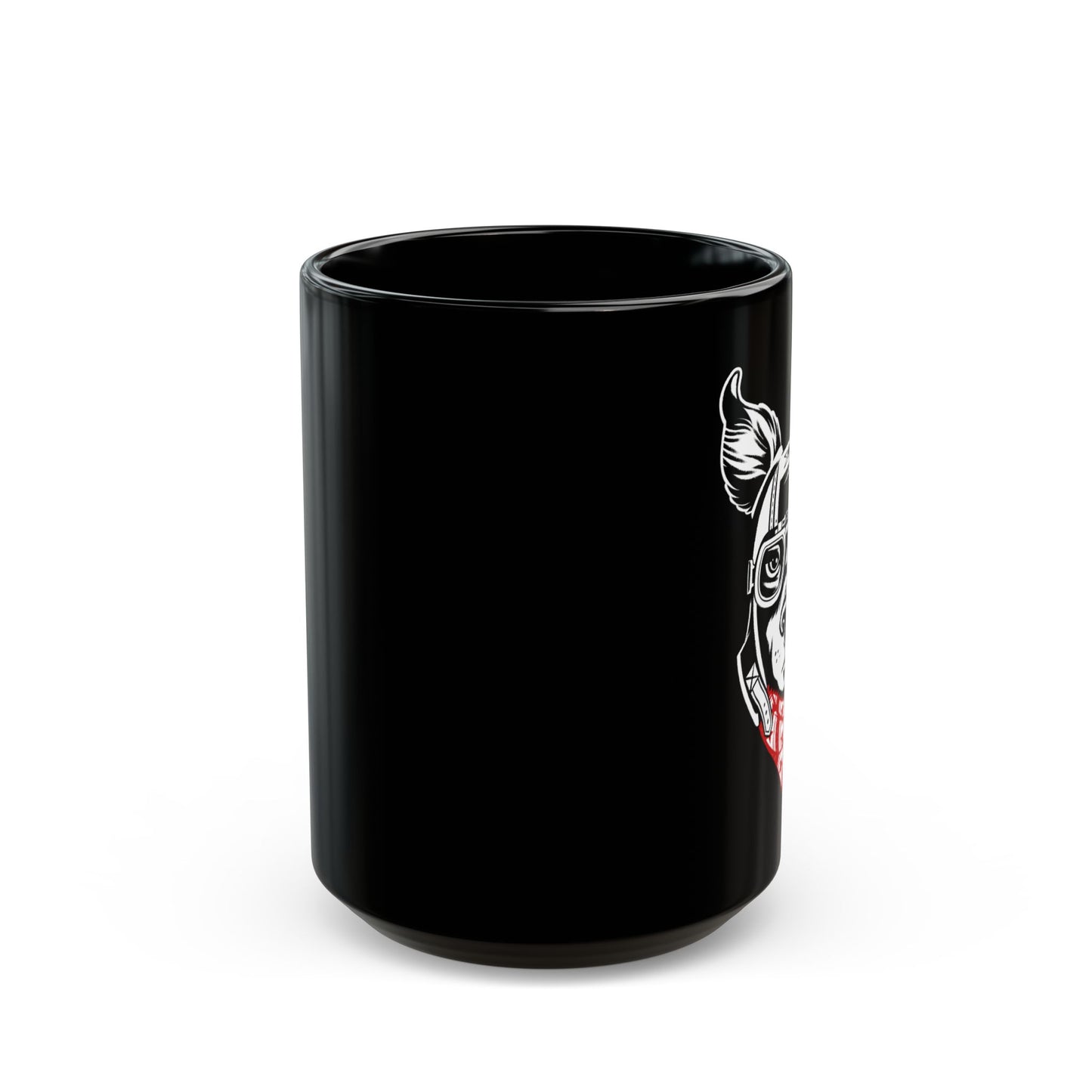 Motorcycle Dog 15oz Black Mug