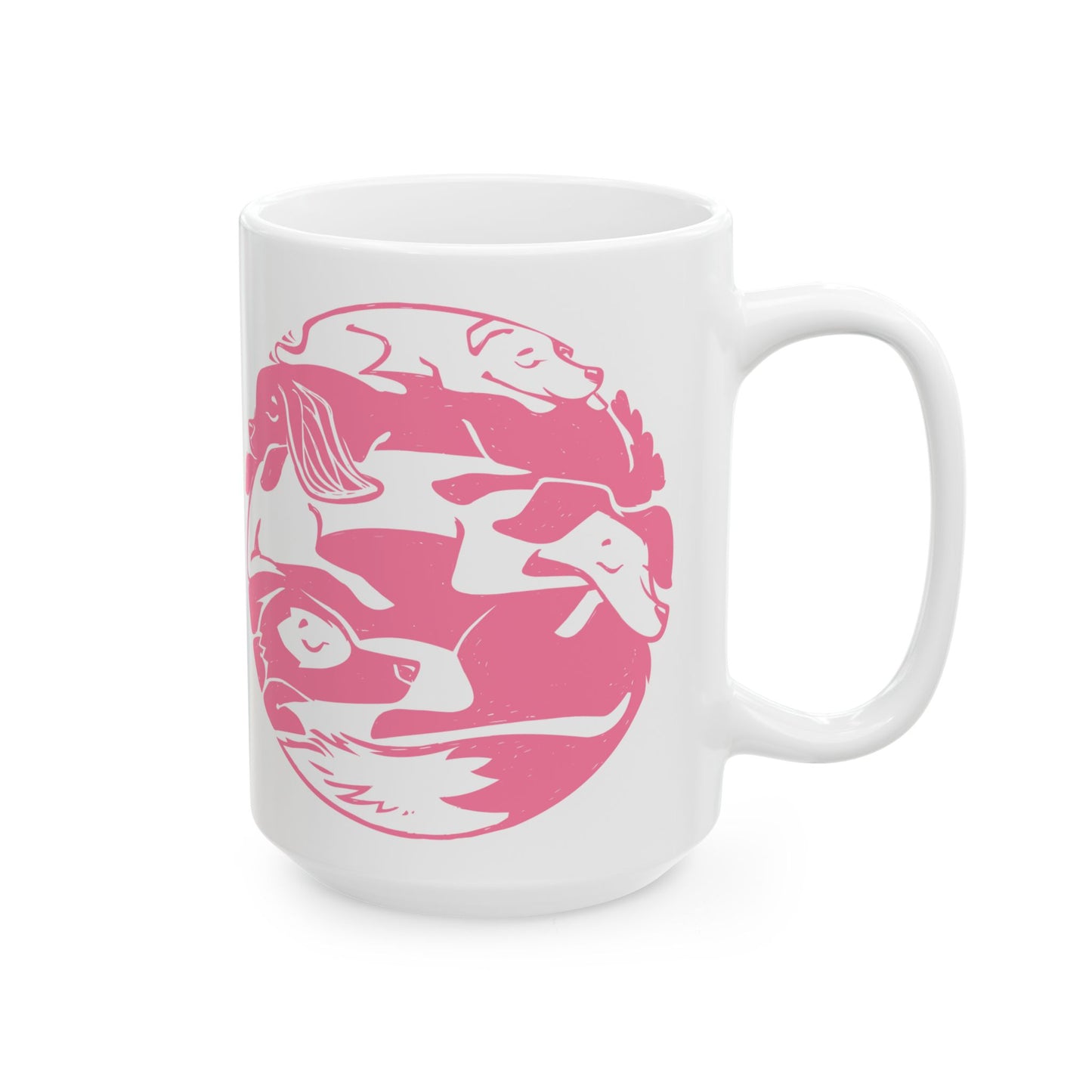 Dog Pile Ceramic Mug 15oz