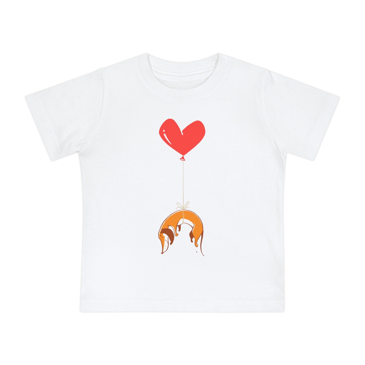 Wiener Dog on Heart Strings Baby Graphic Tee