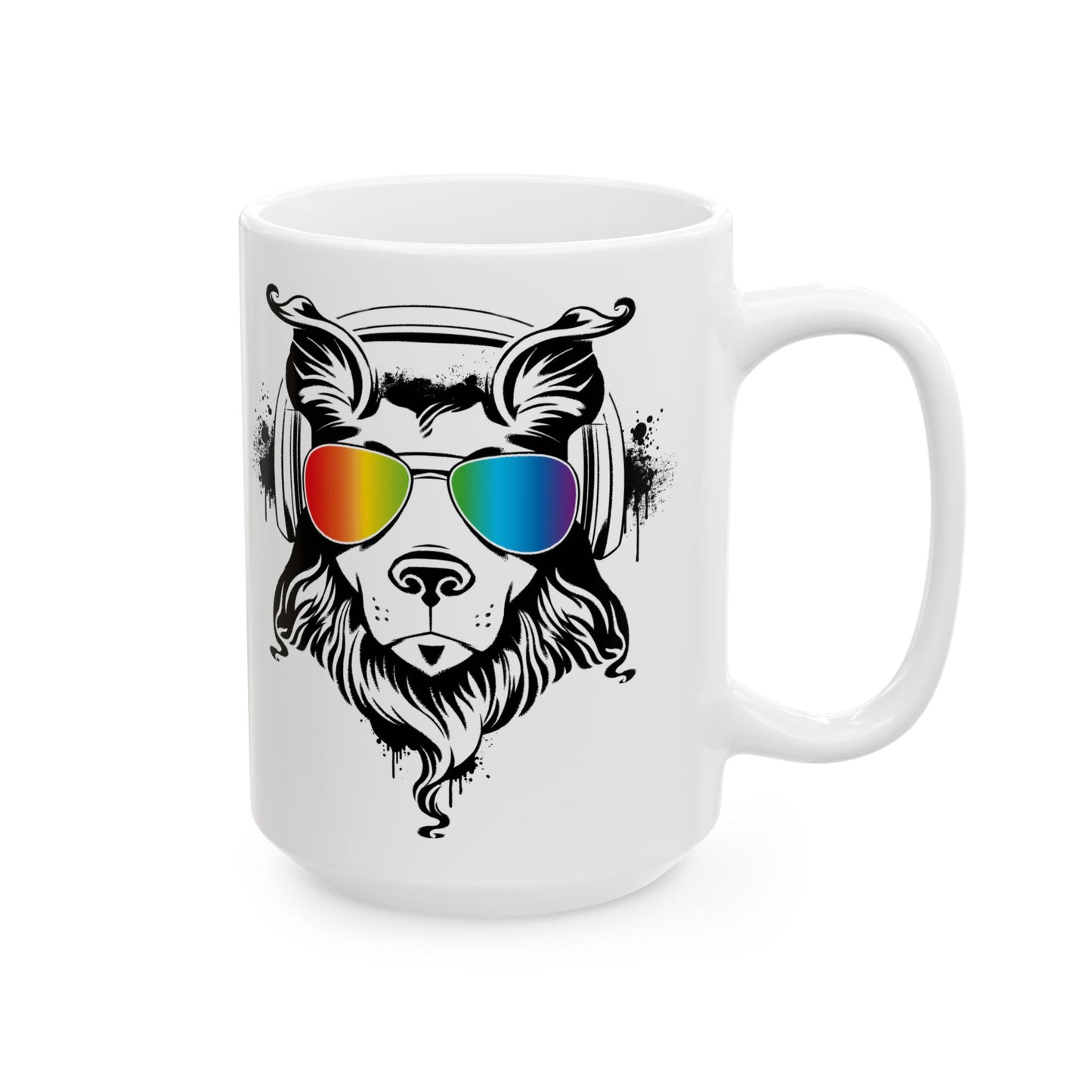 Music Dog Ceramic Mug 15oz