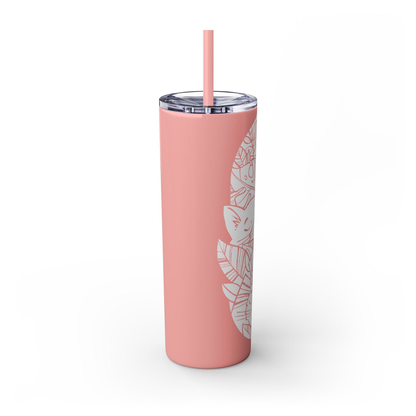 Jungle Cats Skinny Tumbler with Straw, 20oz