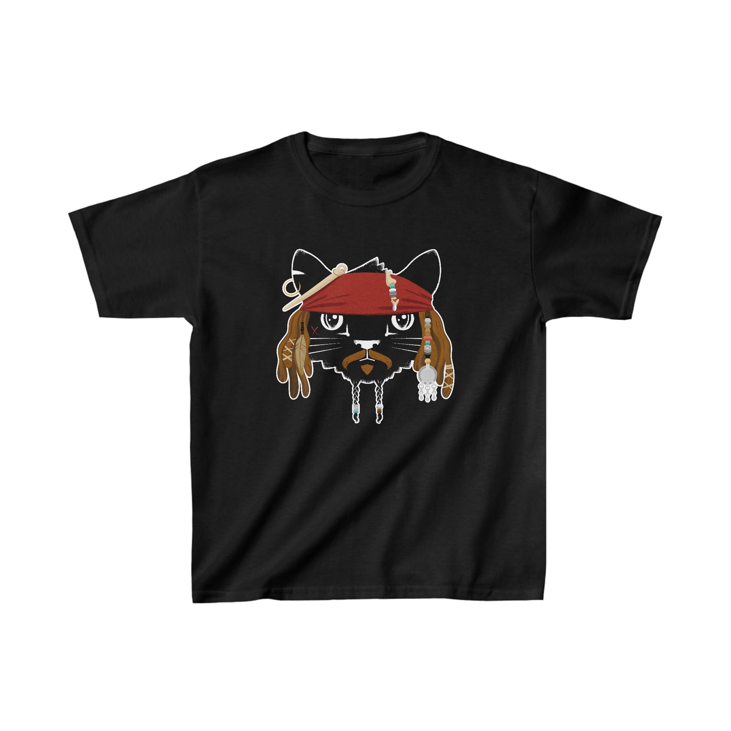 Pirate Cat Kids Heavy Cotton Graphic Tee