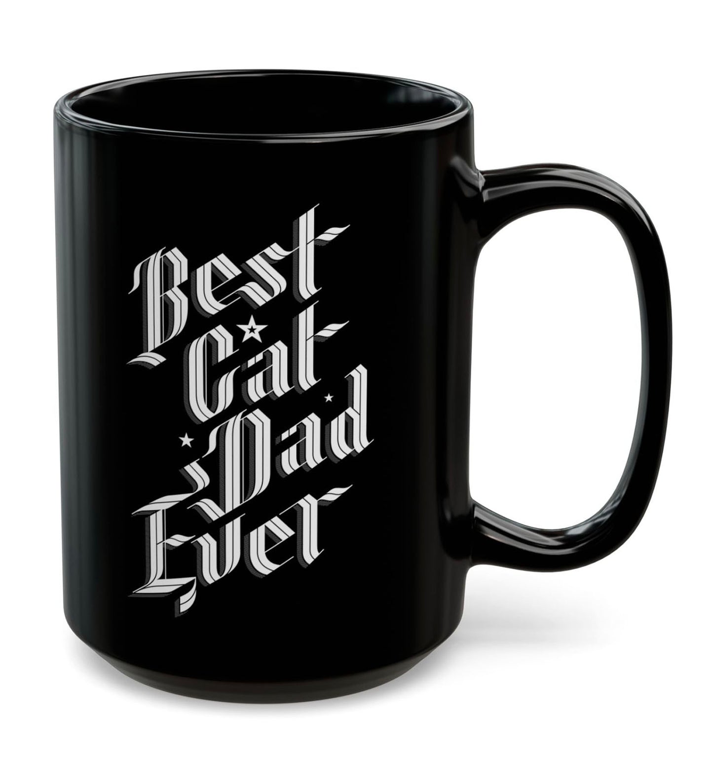 Best Cat Dad Ever 15oz Black Mug