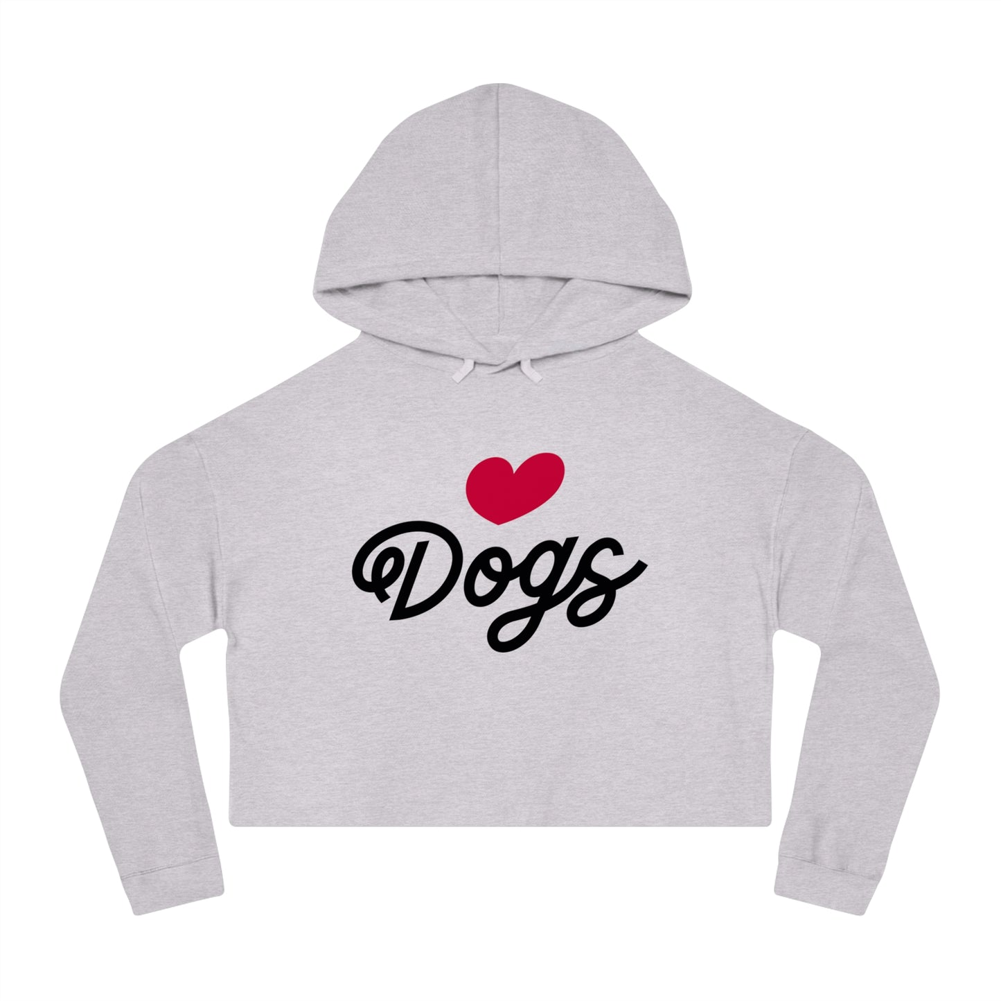 Love Dogs Script Cropped Women's Hooded Sweatshirt