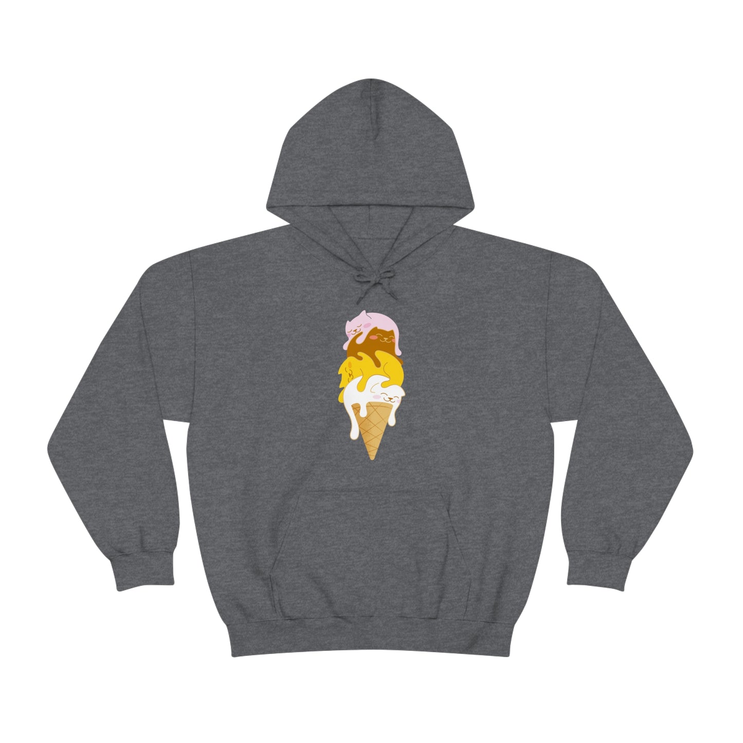 Colorful Kitty Cone Women's Hooded Sweatshirt