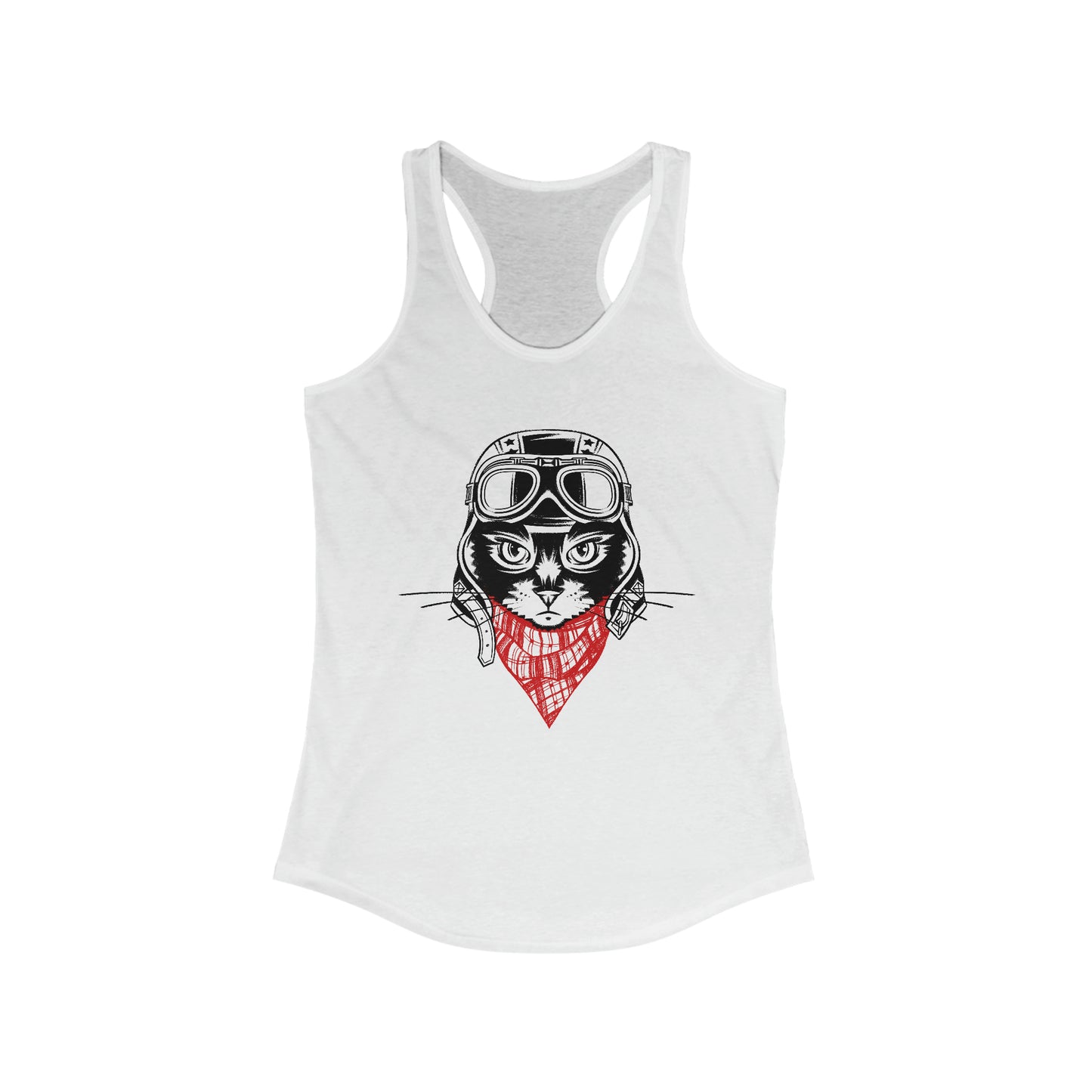 Motorcycle Cat Women's Racerback Tank Top