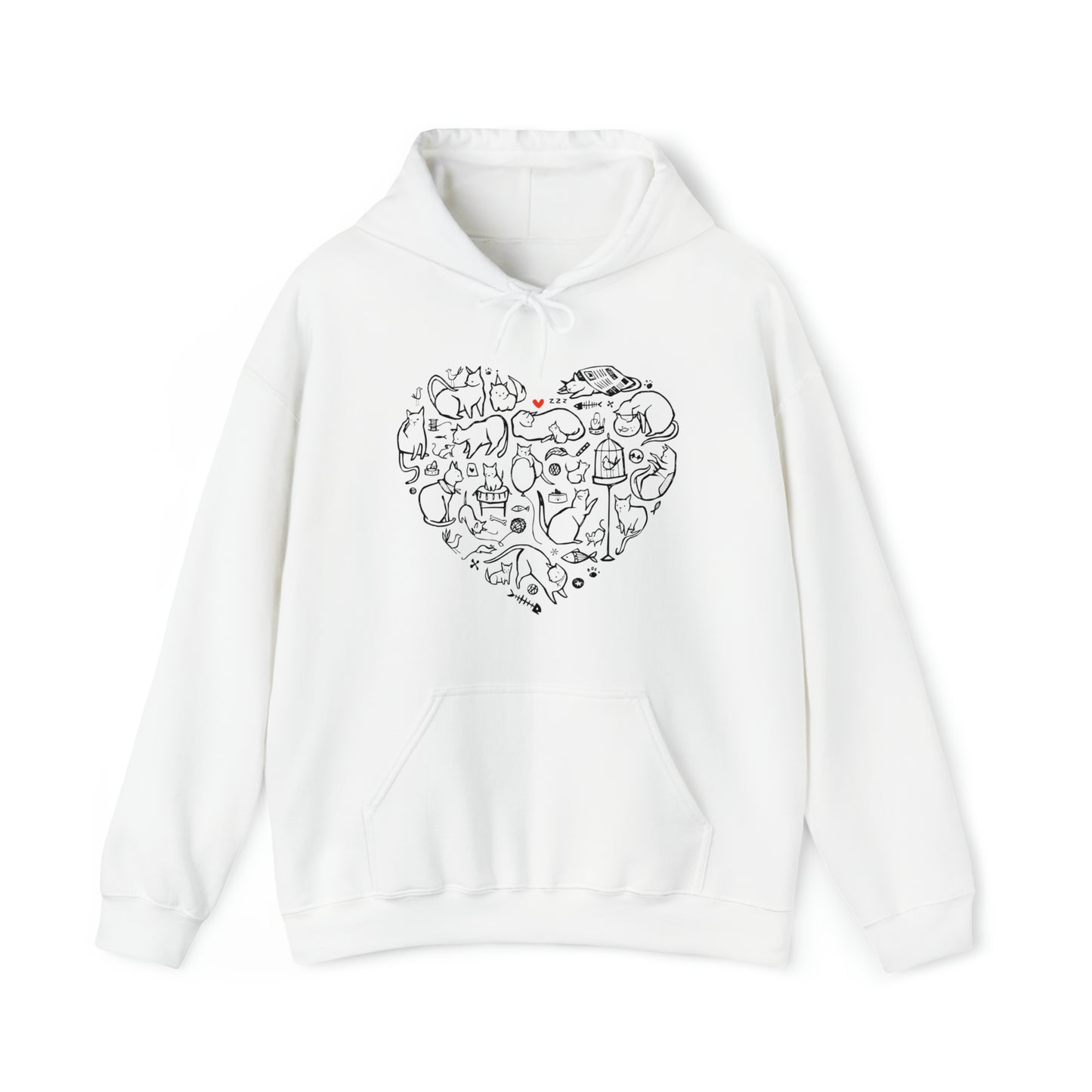 Cat Heart Women's Hooded Sweatshirt