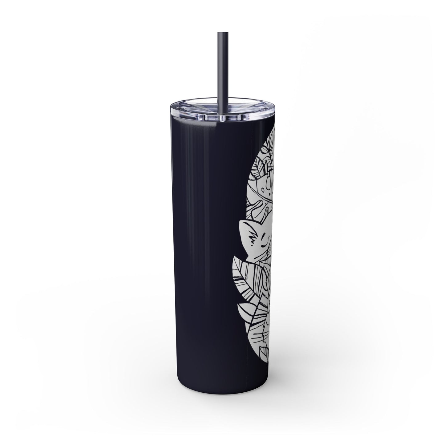 Jungle Cats Skinny Tumbler with Straw, 20oz