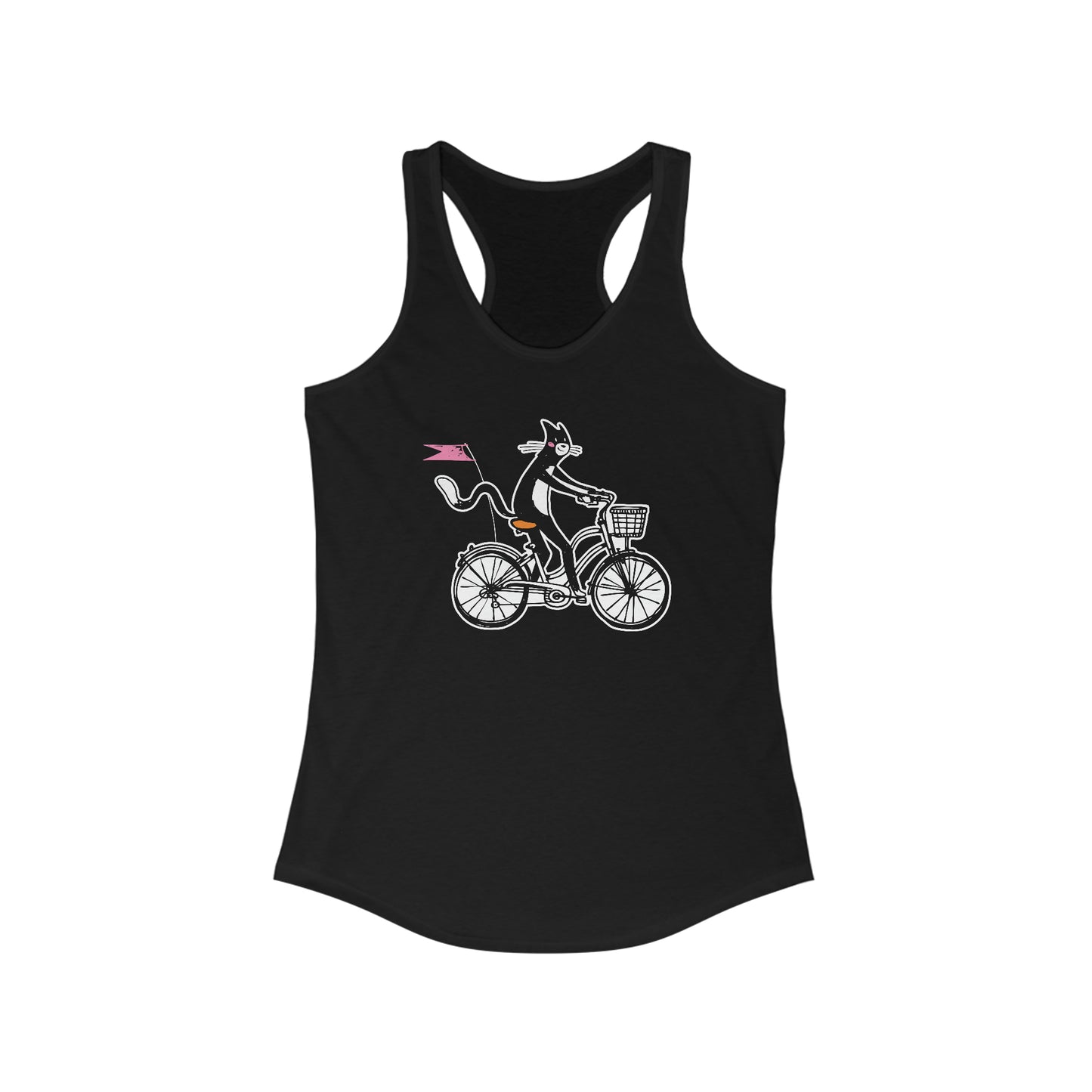 Bicycle Cat Women's Racerback Tank Top