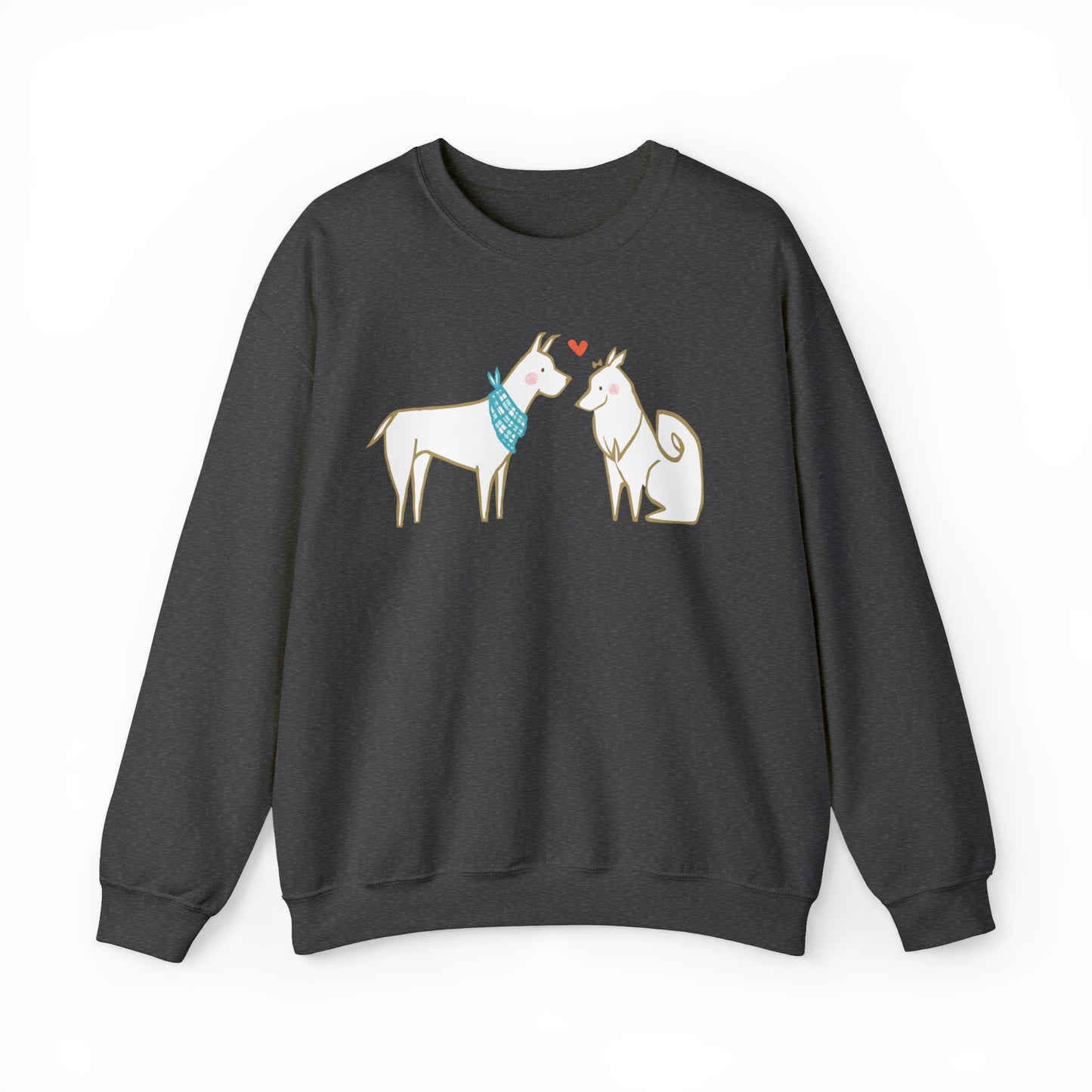 Two Dogs in Love Women's Heavy Blend Crewneck Sweatshirt