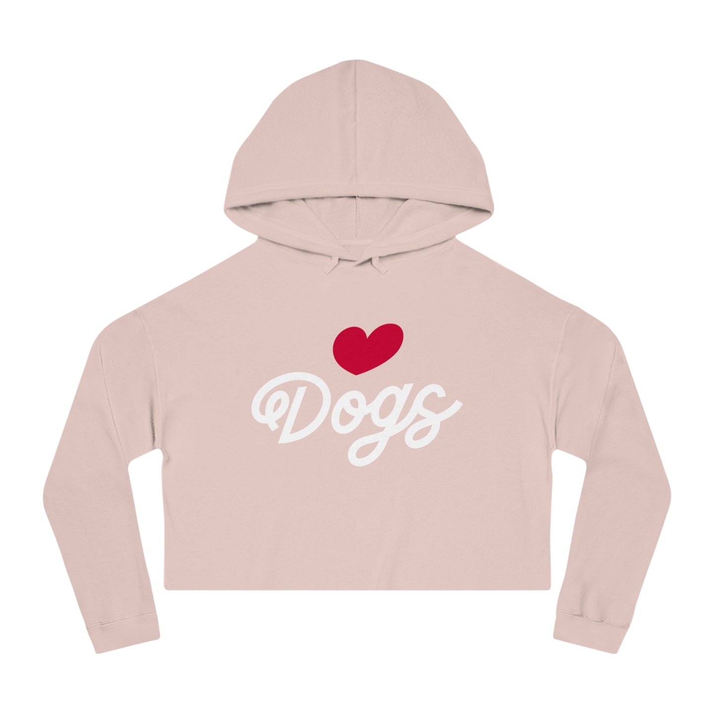Love Dogs Script Cropped Women's Hooded Sweatshirt