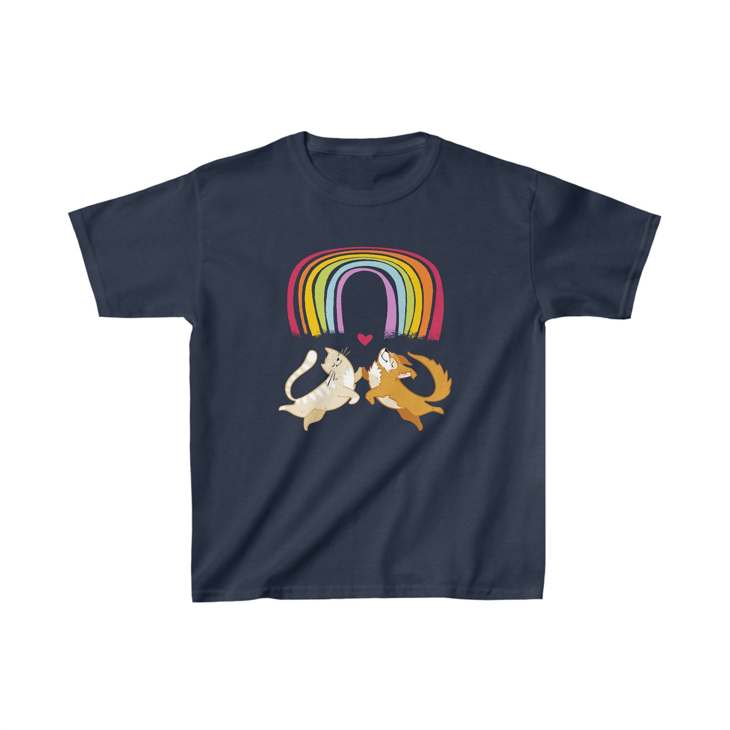 Rainbow Dog & Cat Kid's Heavy Cotton Tee