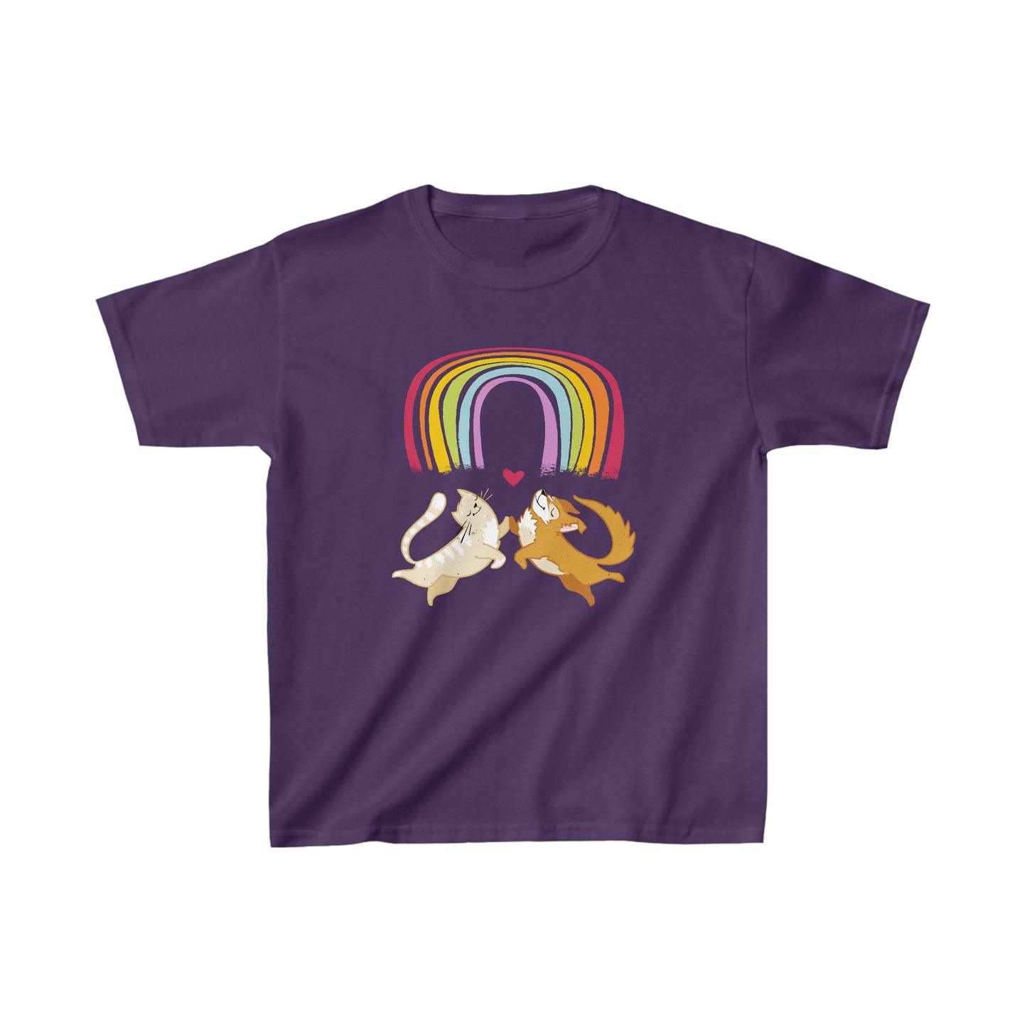 Rainbow Dog & Cat Kid's Heavy Cotton Tee