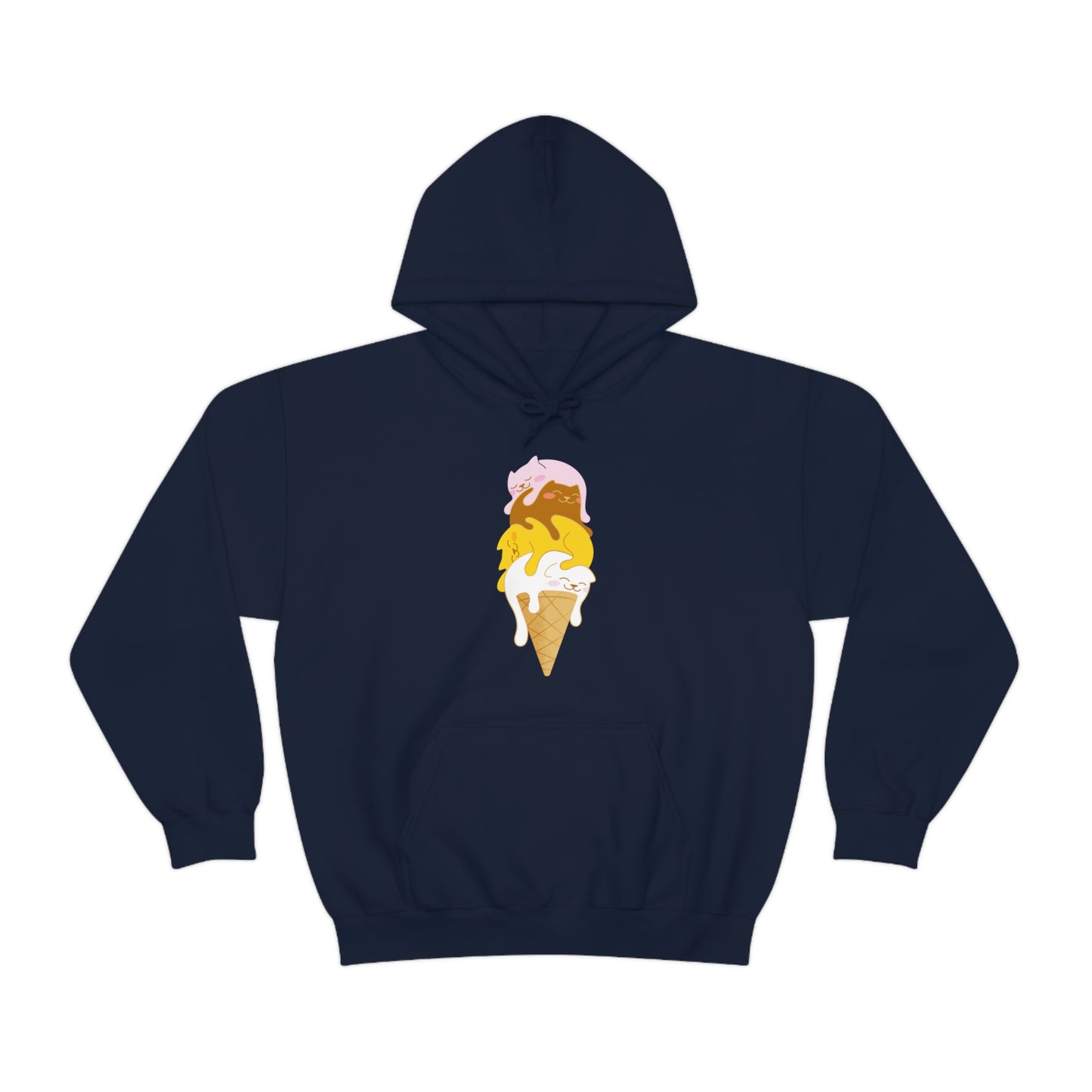 Colorful Kitty Cone Women's Hooded Sweatshirt