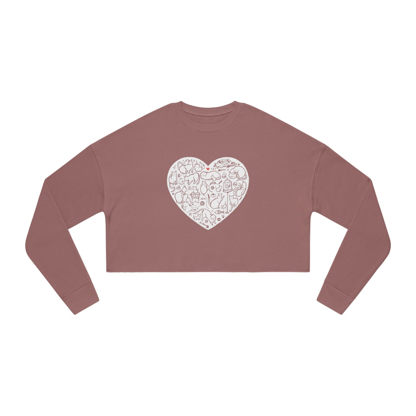 Cat Heart Women's Cropped Sweatshirt