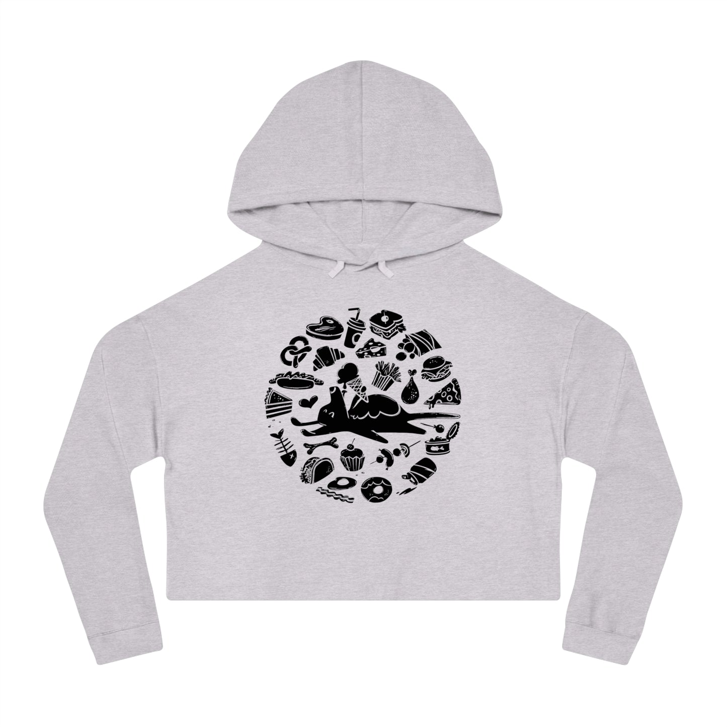 All Food is Dog Food Women's Cropped Hooded Sweatshirt