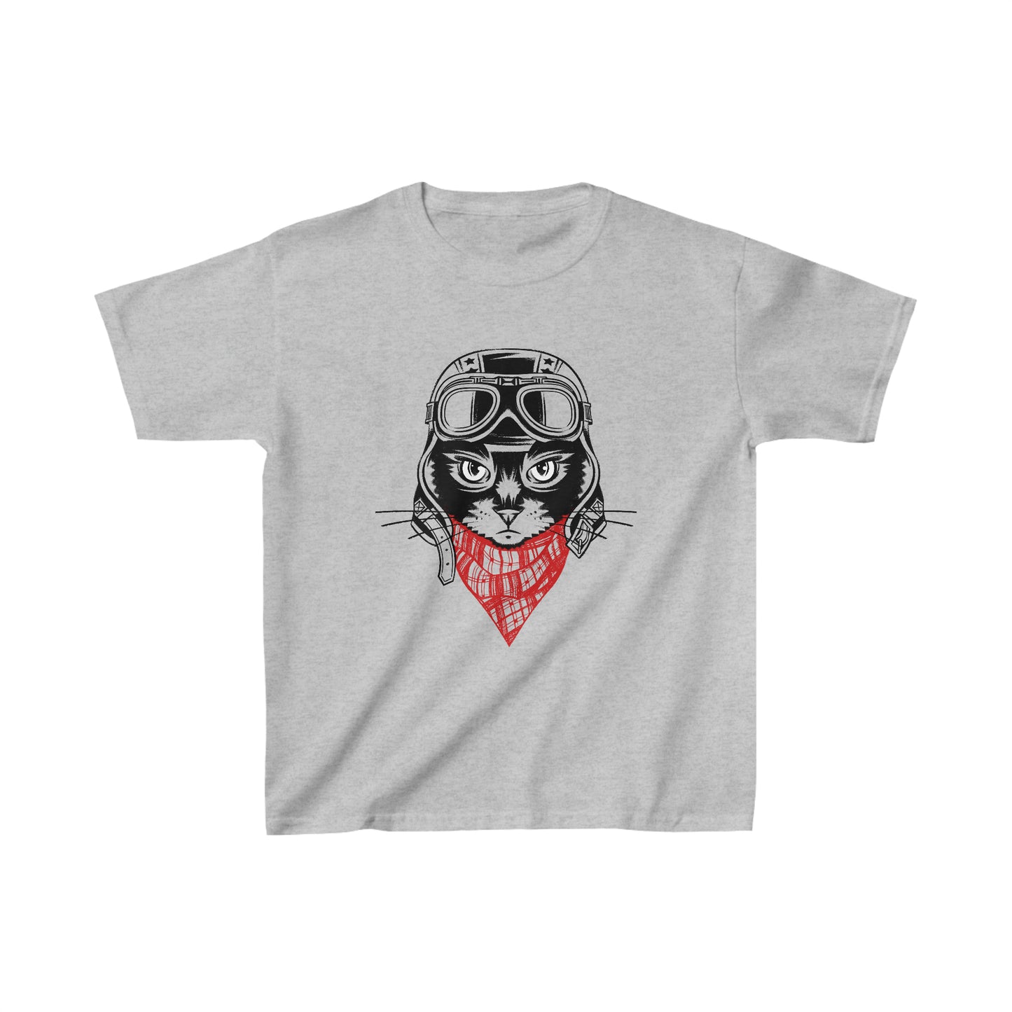 Motorcycle Cat Kid’s Heavy Cotton Graphic Tee