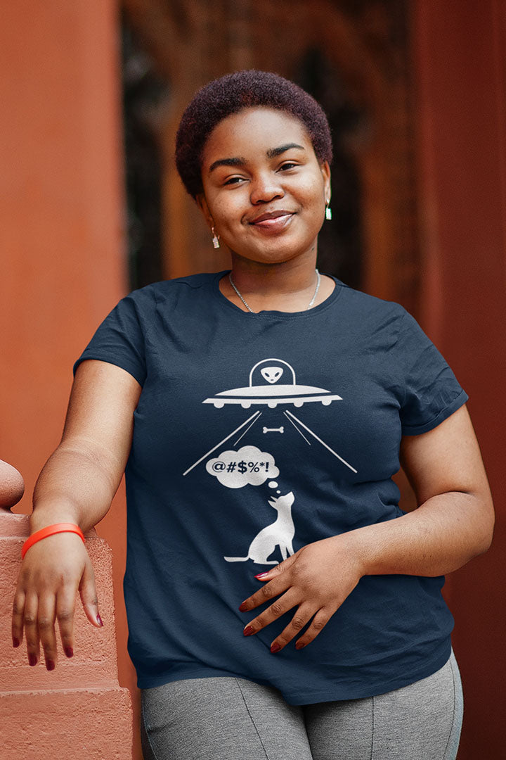 Alien Dog Bone Abduction Women's Graphic Tee