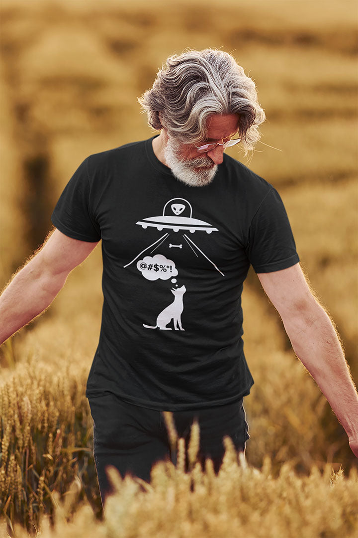Alien Dog Bone Abduction Men's Graphic Tee