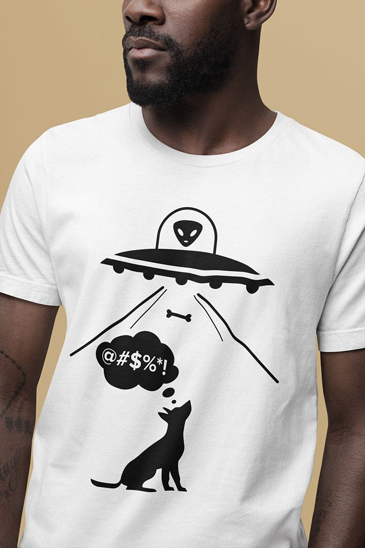 Alien Dog Bone Abduction Men's Graphic Tee