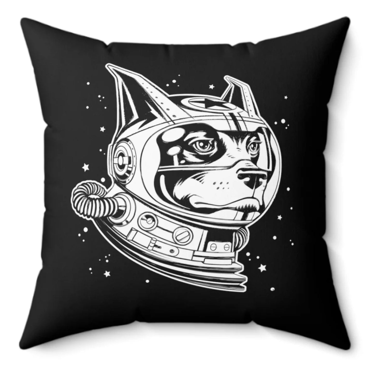 Space Dog Spun Polyester Square Pillow